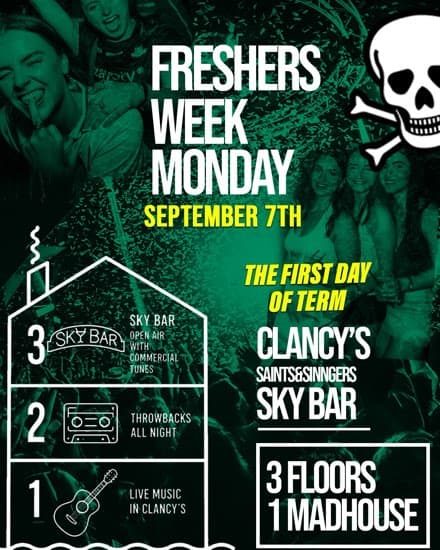 Clancy's: Freshers Week Monday Cork - First day of term! event image