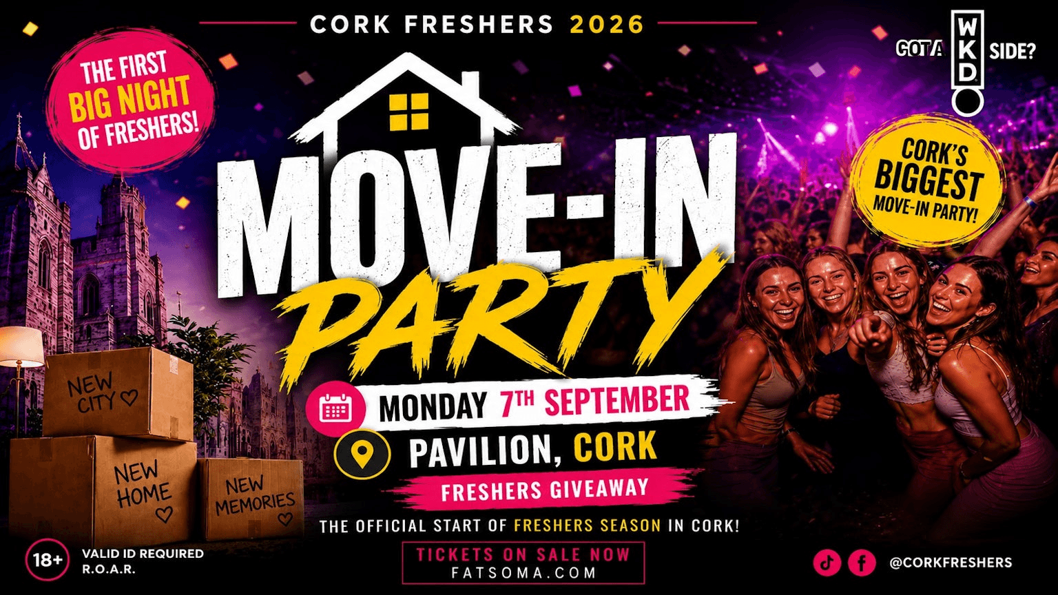 Cork Freshers Move In Party @ Pavilion - Presented by WKD event poster