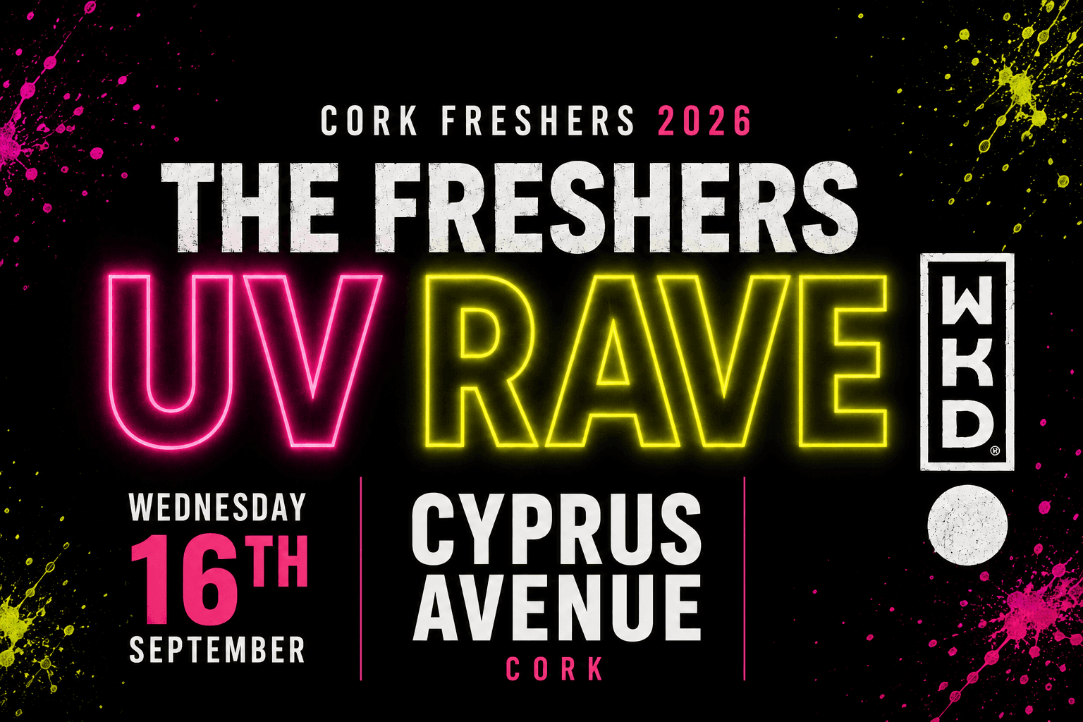 Cork Freshers UV Rave 2026 - Presented by WKD event image