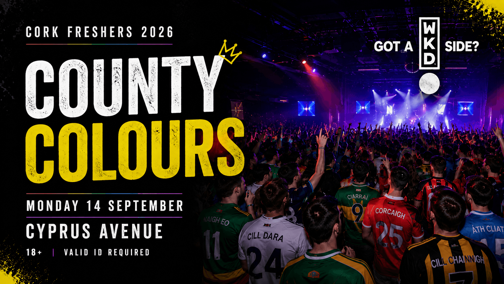Cork Freshers College County Colours Night 2026 - Presented by WKD event image