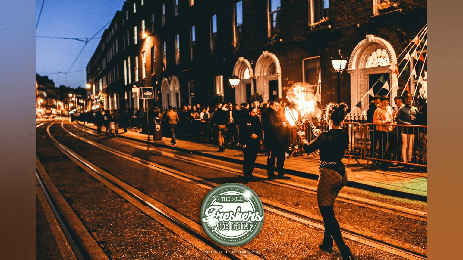 Dublins Biggest Welcome Party// The Mile Freshers Pub Golf 2026 event poster